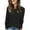 Black, variant on Women's And Winter Round Neck Brushed Strip Solid Color Top