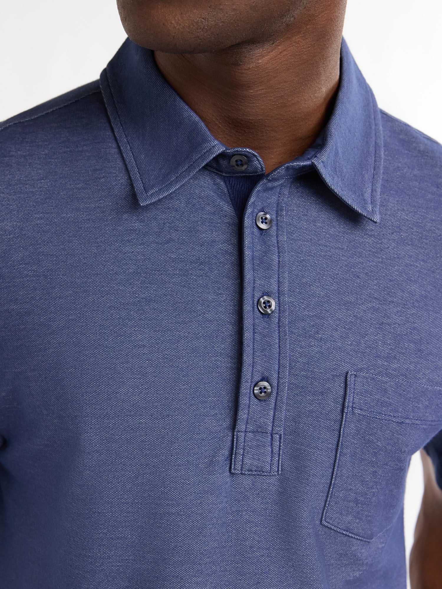 Free Assembly Men's Long Placket Polo, Sizes S-3XL