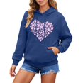 thumbnail image 5 of XIAONU Womens Hoodies Long Sleeve Heart Print Drawstring Hooded Sweatshirts Kangaroo Pockets Oversized Hoodie Streetwear, 5 of 6