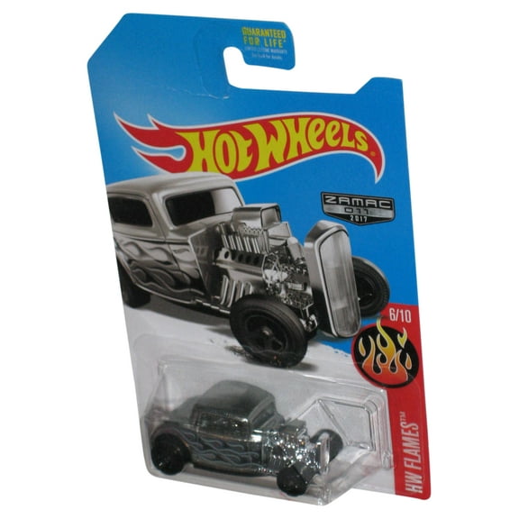 Hot Wheels HW Flames 6/10 Zamac (2017) Silver '32 Ford Toy Car #011