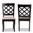 thumbnail image 3 of Baxton Studio Verner Modern and Contemporary Sand Fabric Upholstered Dark Brown Finished 2-Piece Wood Dining Chair Set, 3 of 8