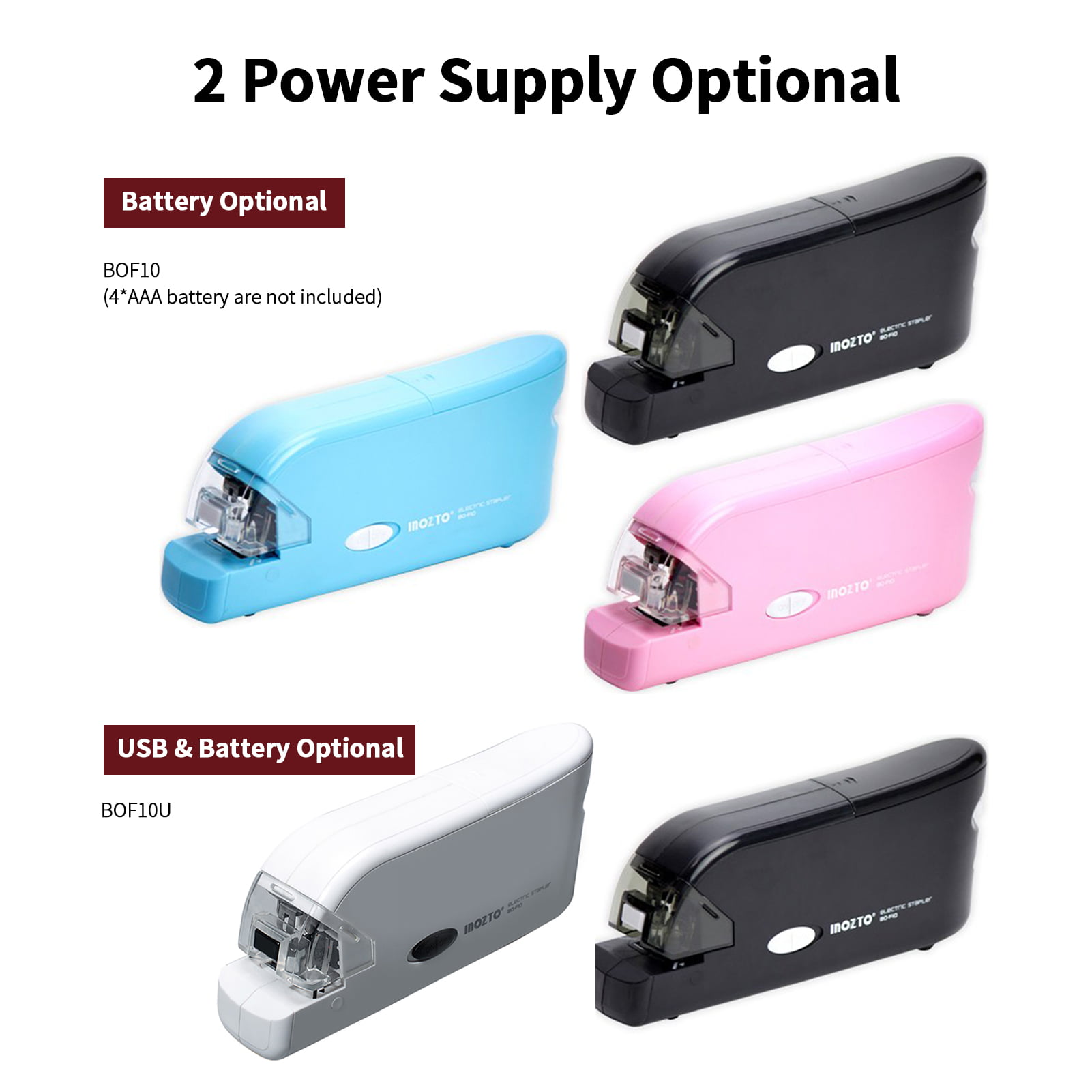 Staright Automatic Electric Stapler 20 Sheet Capacity with Extra Staple Storage Warehouse Non-Slip Desktop Office Stapler Less Effort for Home Office School Supplies Battery Power Supply
