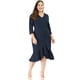 thumbnail image 3 of Vestido Midi Con Volantes Cuello  V De Cóctel TalGrande PaMujer Azul 3XL, 3 of 6