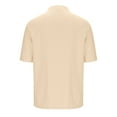 thumbnail image 3 of Men's Shirts Casual Waffle Crewneck Solid Color Short Sleeve Stand-up Collar Blouse Shirts, 3 of 4