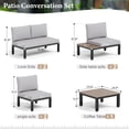 thumbnail image 6 of MF Studio 8-Seat Outdoor Patio Furniture Set, Outdoor Sectional Conversation Set with Full Set Cushions & Wood-Grain Coffee Table, Black & Light Gray, 6 of 11