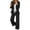 Black, variant on Enjoytime Business Casual Outfits for Women Solid Color Long Sleeve Suit and Straight Leg Pants Two Piece Set Dressy Casual Suiting Business Office Sets