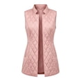 thumbnail image 5 of Yutgune Women's Long Quilted Vest Lapel Collar Sleeveless Jacket Casual Fall Outerwear, 5 of 6