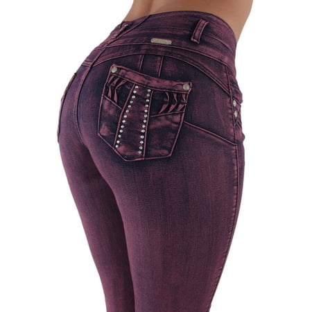 Plus / Junior Size Butt Lift Levanta Cola Skinny Denim Women Jeans