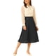 thumbnail image 2 of Falda midi vintage de línea A con cintura elástica de lunares retro para mujer, blanco y negro, talla S, 2 of 5