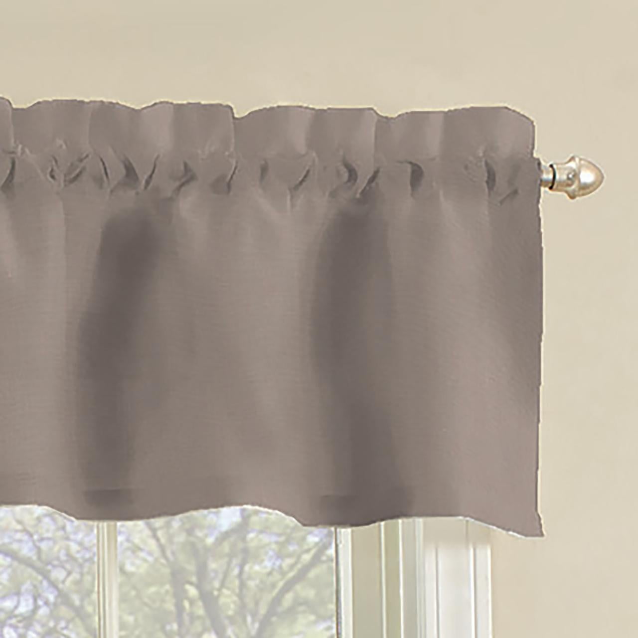 Mainstays Rod Pocket Tier and Valance Kitchen Curtain Set, 3-Piece, Taupe, 56" W x 36" L