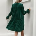 thumbnail image 6 of Meichang Womens Velvet Dress V Neck Long Sleeve A Line Ruffle Tiered Mini Dresses Flowy Babydoll Dresses formal Wedding Party Cocktail Dress, 6 of 9