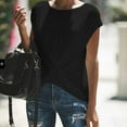 thumbnail image 2 of Delayuji Summer Casual Women's Short Sleeved V Neck Shirt Black L Polyester,Spandex Short Sleeve Shirts for Women, 2 of 4