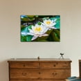 thumbnail image 2 of wall26 - Canvas Wall Art - Two White Lotus - Gallery Wrap Modern Home Art | Ready to Hang - 24x36 inches, 2 of 4