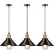 thumbnail image 1 of Lámpara colgante industrial E27 Lámpara de techo colgante de base retro Luces colgantes de metal Iluminación de la cocina del hogar, juego de barra colgante de 3 (negro) brillar Electrónica, 1 of 5