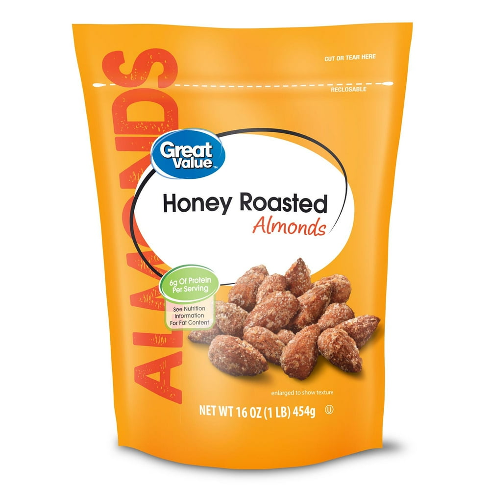 Great Value Honey Roasted Almonds, 16 oz