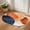 Blue Orange, variant on Half Circular Door Mat 16"x24", Peach Blossom Absorbent Non Slip Welcome Mats for Front Door, Nature Pink Blue Flower Spring Birds Diatomaceous Entryway Rug for Bathroom Kitchen Apartment Entrance