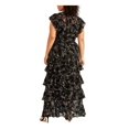 thumbnail image 2 of RACHEL ROY Womens Black Cap Sleeve Maxi Ruffled Evening Dress Plus 18W, 2 of 2