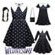 thumbnail image 2 of Vestido De Familia Addams Para Niñas Disfraz De Cosplay Halloween Navidad Comic-con Fiesta, 2 of 4
