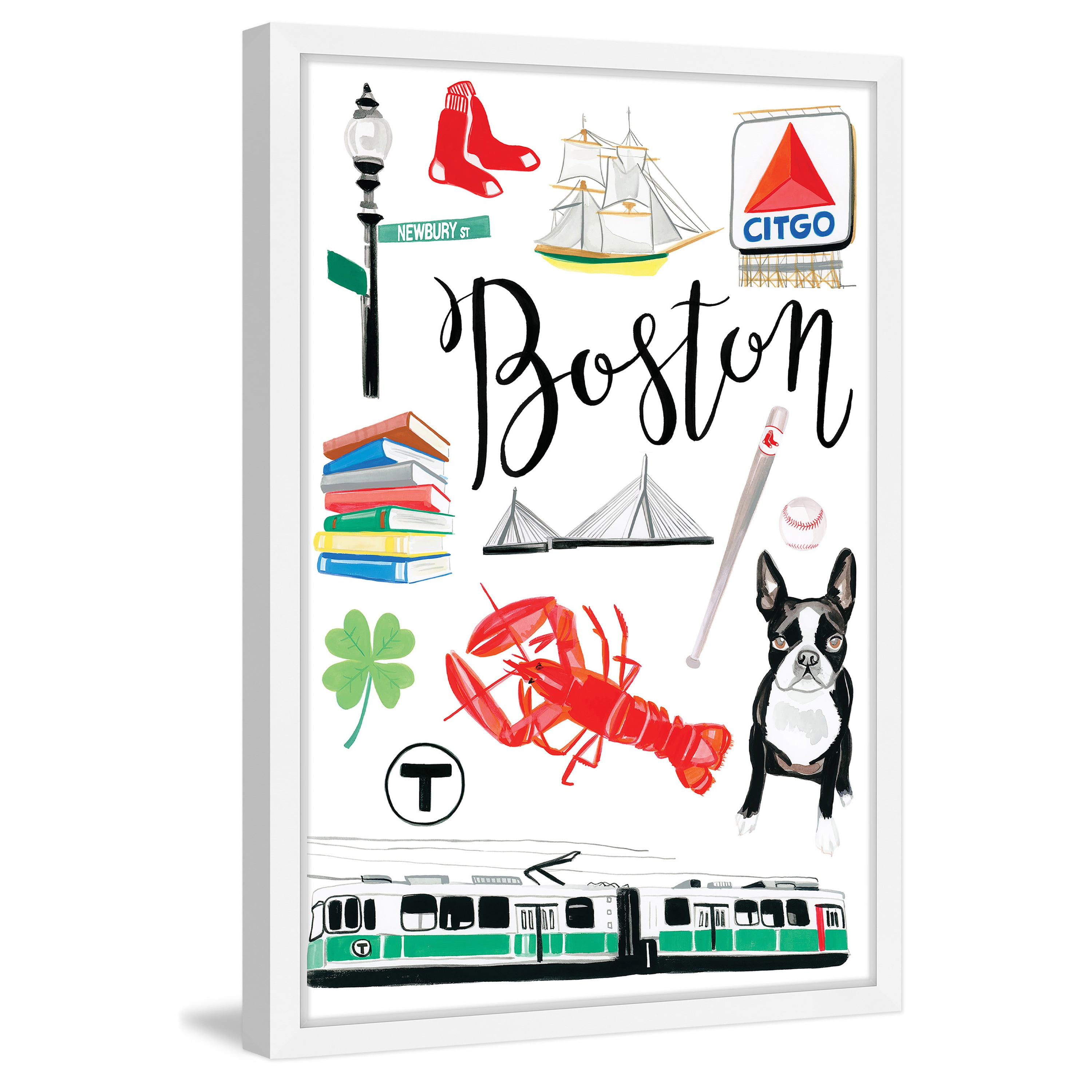Marmont Hill "Boston Icons" by Molly Rosner Framed Painting Print