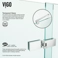 thumbnail image 6 of Vigo Rochelle 47 1/4 to 48 3/4 in. x 74 in. Frameless Hinged Shower Door in Chrome with Clear Glass and Handle, 6 of 10