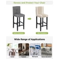 thumbnail image 3 of Beige Striped Bar Stool Covers Set of 2, Farmhouse Luxurious White Stripes Modern Abstract Art Stretch Bar Chair Covers with Backs, Removable Pub Counter Chair Cover for Kitchen Dining Room Cafe, 3 of 7