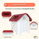 thumbnail image 4 of Casa para Perros Medianos, Chicos y Pequeños Plástico Resistente para Exterior e Interior, Diseño Térmico con Ventilación, Puerta Metálica Segura, Plegable y Compacta, 75x53x66 cm, Color Rojo, 4 of 8