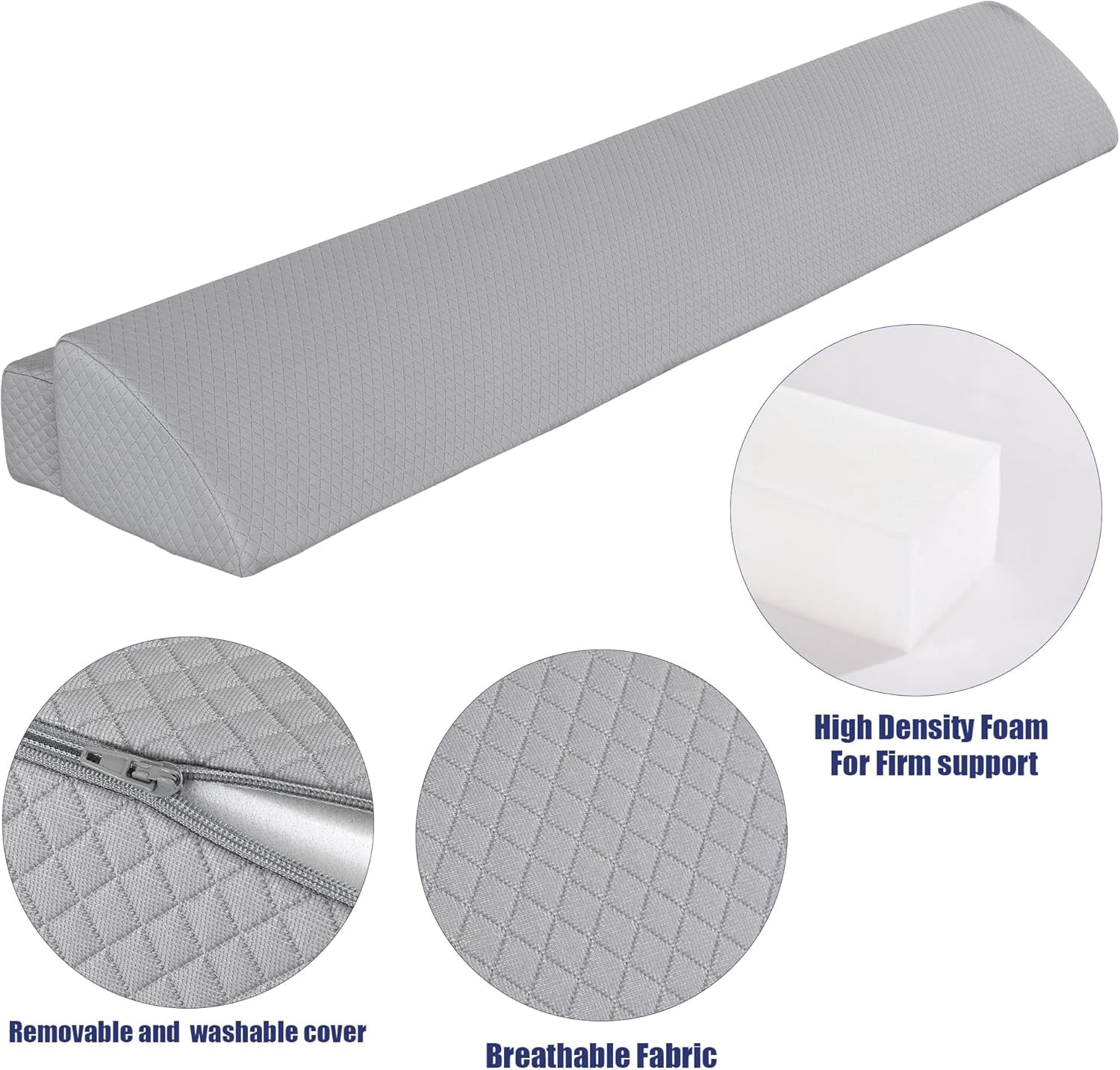 Wedge Pillow Headboard for Bed Gap,Foldable Bed Wedge Gap Filler King Size,Matterss Gap Filler,Multi Functional Bed Crack Pillow, Large King 76"x10.6"x6" or Gap Between (0-10")