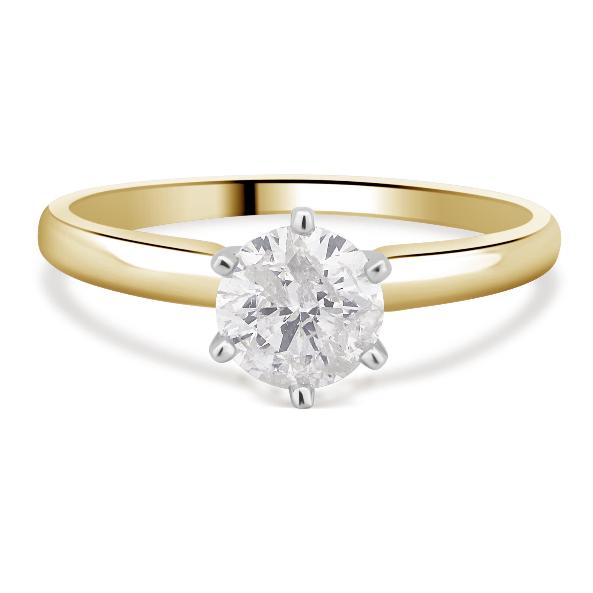 3/4 Carat T.W. Round Diamond 14K Yellow Gold Solitaire Engagement Ring