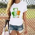 thumbnail image 2 of Camiseta de Manga Corta de Cuello Redondo Impresa de Primavera Superior de las Mujeres, Mezcla Ligera de Poliéster para Uso Diario Y de Fiesta Casual, 2 of 9