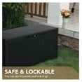 thumbnail image 5 of SONGMY 100 Gallon Waterproof Large Resin Deck Box Indoor Outdoor Lockable Storage Container for Patio Furniture Cushions Garden Tools (100 Gallon, Black), 5 of 9