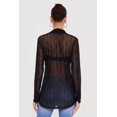 thumbnail image 4 of Women's Swirl Mesh Button Front Tunic Shirt, 4 of 4