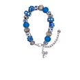 thumbnail image 2 of Delight Jewelry Silvertone English Saddle Blue Paw Print Bead Bracelet, 7"+2", 2 of 4