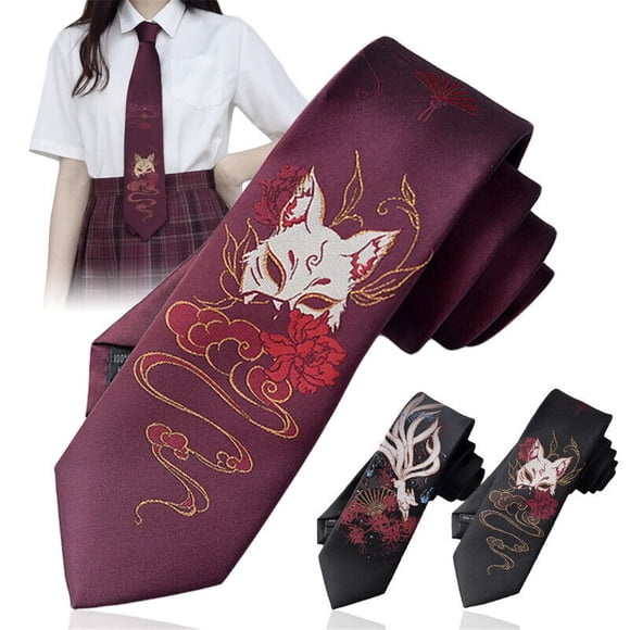 Juego de 3 Corbatas de Zorro de Anime Japonés MnPalettey para Cosplay 146x7 cm