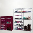 thumbnail image 4 of Veryke Double Rows 9 Lattices Combination Style Shoe Cabinet, Non-woven Fabrics & Steel Shoe Rack Storage Organizer - Wine Red, 4 of 7