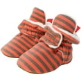 thumbnail image 4 of Quealent Baby Booties Cozy Fleece Slippers Soft Baby Shoes With Gripper Soles, Winter Infant Newborn Crib Sock Shoe Warm Footwear First Walkers Brick Red for Size 5.5, 4 of 7