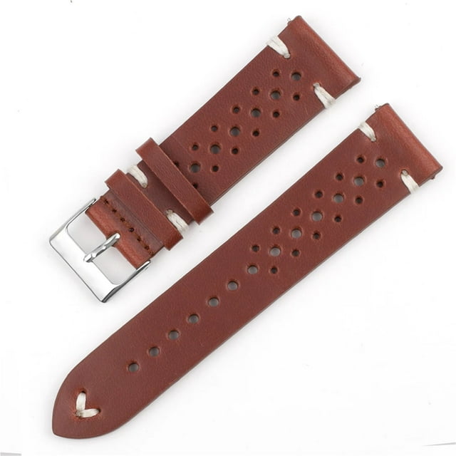 WANGQ Genuine Leather Watch Strap Porous Breathable Watchband 22mm 24mm Handmade Stitching Men Watch Bracelets Replacement