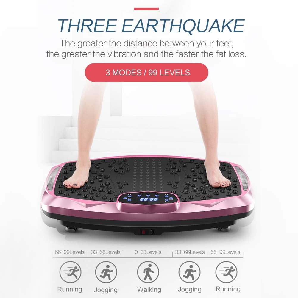 NIMTO Pink Vibration Plate Exercise Machine Whole Body Workout Home Fitness