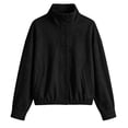 thumbnail image 6 of Cmtiyu Fashion Jackets for Women Long Sleeve Stand Neck Button Black Zip Up Jacket Casual Fall Outerwear Coat with Pockets S-2XL, 6 of 7
