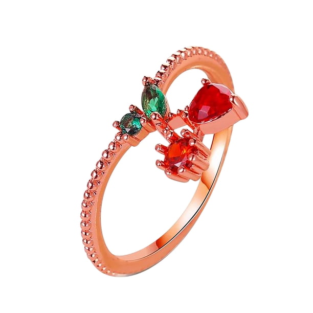 Anillos para mujer, regalos para mujer, moda para damas, lindo anillo colgante de dedo de fruta, joyería