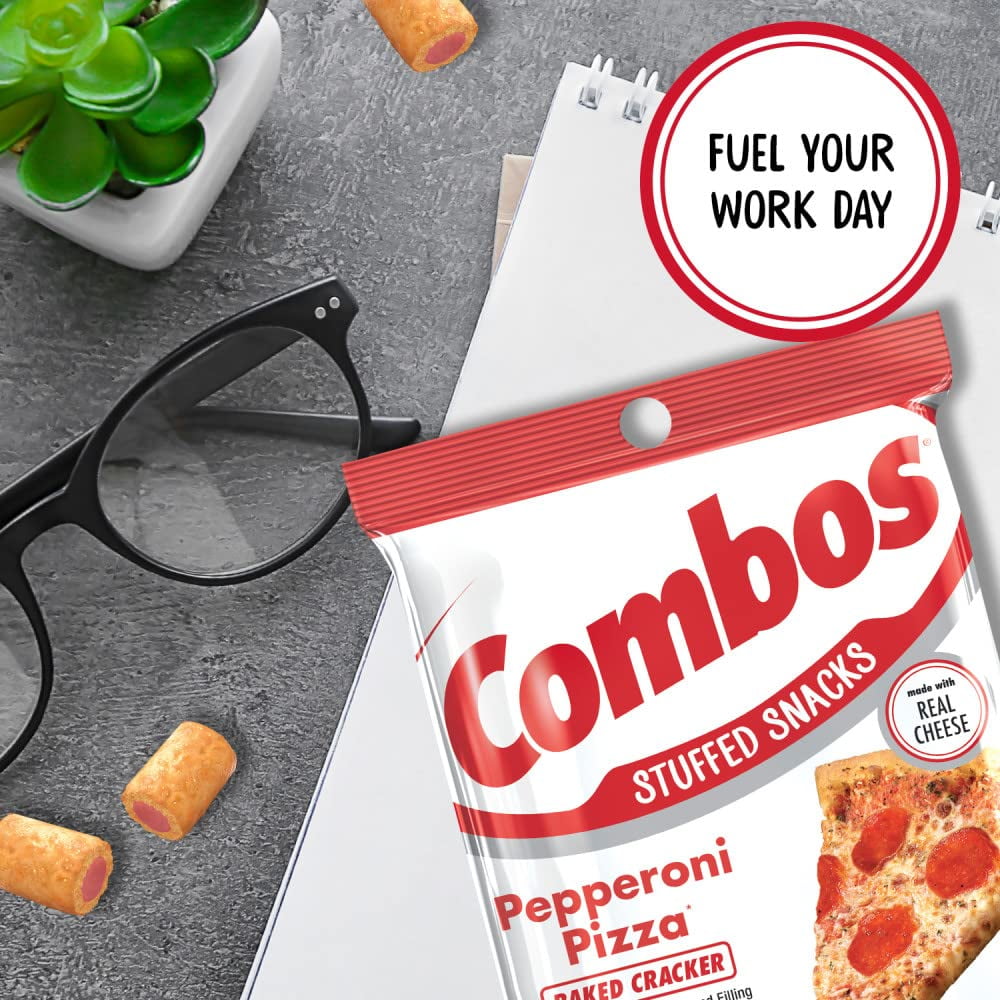 COMBOS Pepperoni Pizza Cracker Baked Snacks 6.3 oz. Bag (Pack of 12)