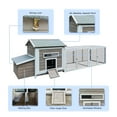 thumbnail image 5 of Pefilos 118" Chicken Coop with Free-range Doors, Nesting Box, Hen House Outdoor Wooden Poultry Cage with Leakproof Pull-on Tray, Gray, 5 of 8