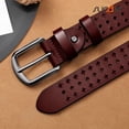 thumbnail image 5 of SUOSDEY Women Hollow Genuine Leather Belts with Pin Buckle,Fashion Casual Waist Belt for Jeans Dress Pants, 5 of 6