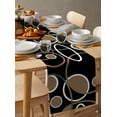 thumbnail image 3 of Table Runner Dresser Scarf 13 x 48 Inch Geometric Brown and White Round Line Black Texture Table Runners Non-Slip Heat Kitchen Dining Table Decor for Kitchen Farmhouse Indoor Outdoor Home Party, 3 of 7