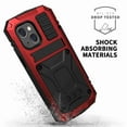 thumbnail image 2 of Dteck iPhone 13 Mini Metal case with Kickstand Screen Protector Case Sturdy Military Armor Durable Full Body Heavy Duty Shockproof Drop Tested Outdoor Case for iPhone 13 Mini (Red), 2 of 7