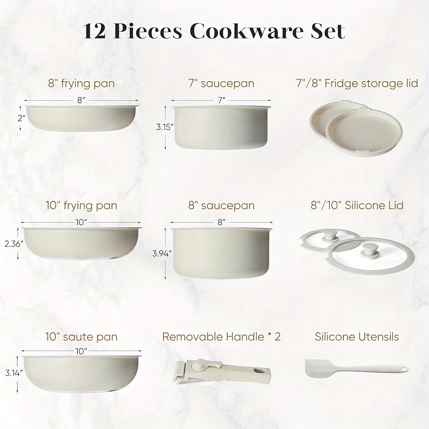 12-Piece Non-Stick Cookware Set for Effortless Cooking and Easy Cleanup