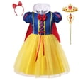 thumbnail image 3 of Disney Frozen Elsa Anna Costume Aurora Belle Snow White Princess Dress Girls Kids Cosplay Rapunzel Mermaid Ariel Party Clothes, 3 of 5
