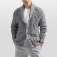 thumbnail image 2 of DHFJKG Mens Jacquard Knit Sweater Jacket Shawl Collar Long Sleeve Button Up Cardigan Outwear Solid Color Knitting Coat Fall Winter Comfort Outerwear, 2 of 6