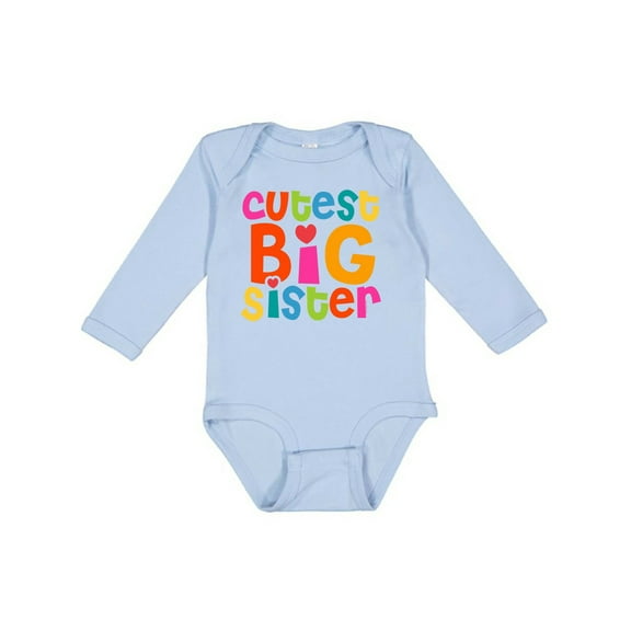 Inktastic Cutest Big Sister Girls Long Sleeve Baby Bodysuit