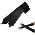 thumbnail image 3 of Women Man Sun Protection Halloween Hook Fingerless Long Gloves Fingerless Gloves Dress Performance Party Seamless Mitten BLACK, 3 of 8