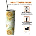 thumbnail image 5 of Sunflowers Skinny Tumbler 20oz - Double Wall Vacuum Insulated Tumbler- Birthday Gifts for Mom Sister Friends Women, 5 of 7